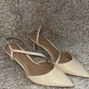 Elegant Beige Women's Slingback Heels